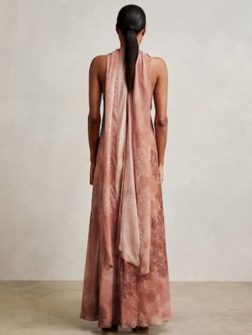 Reiss Lola Reiss | NYBG Floral Ruched Jersey Dress Khaki