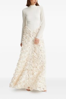 ROTATE BIRGER CHRISTENSEN rose embellished dress Ivory