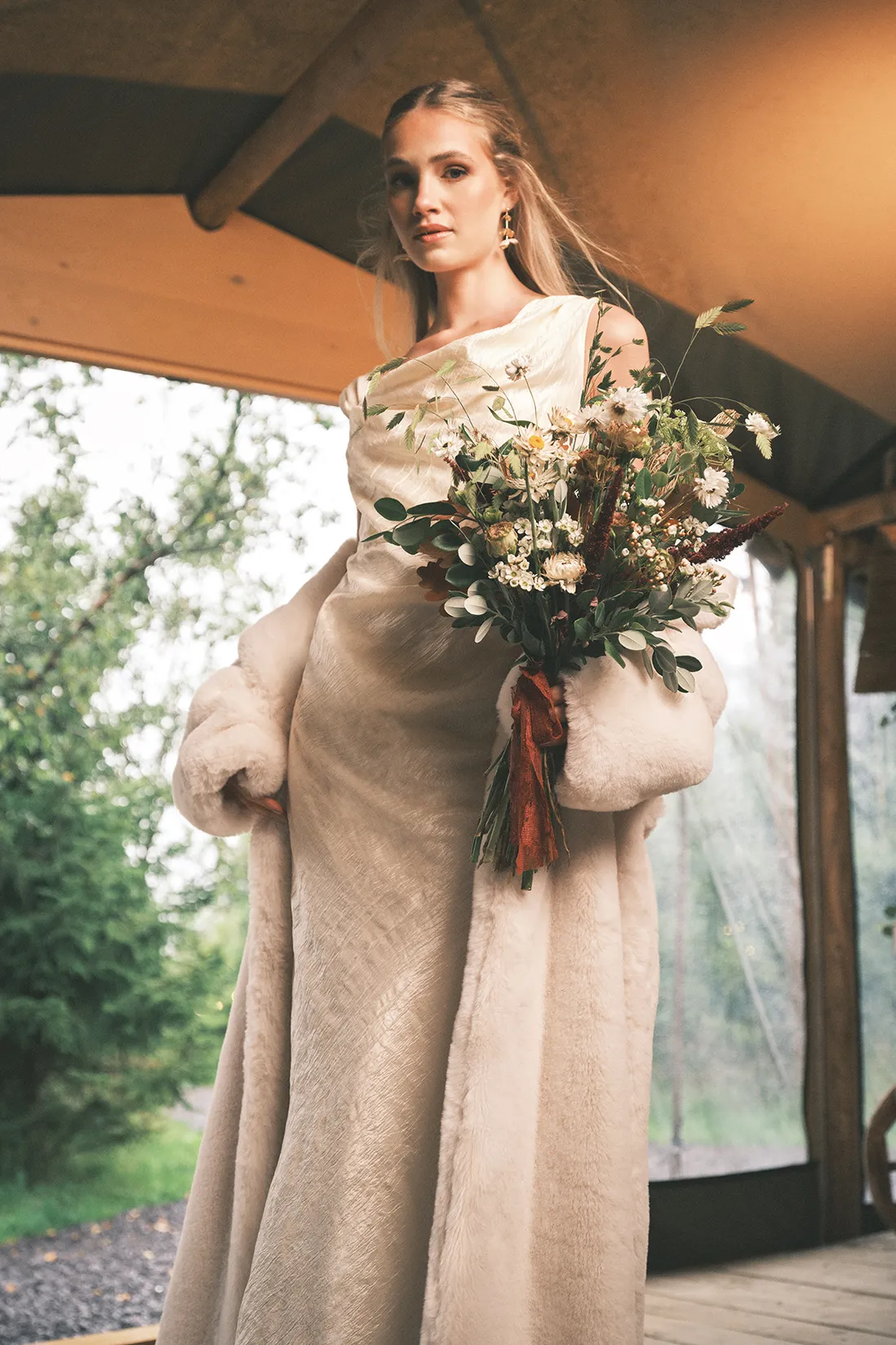 Draped Corset Bow Bridal Maxi Dress, £149