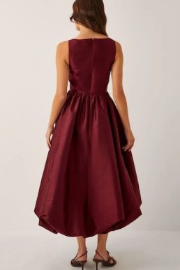 Monsoon Mya fit and flare midi dress Red burgundy