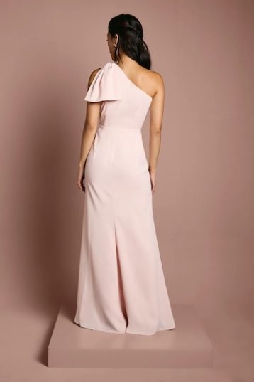 Coast Honoured Bow One Shoulder Maxi Bridesmaid Dress Blush Pink