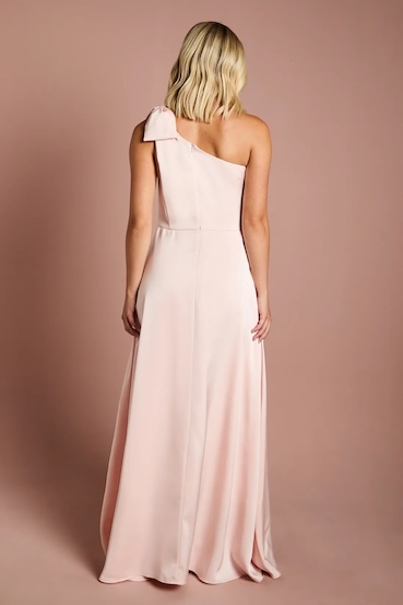 Coast Teen Coast One Shoulder Bow Bridesmaid Dress Blush Pink