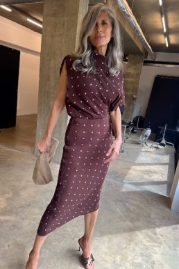 Never Fully Dressed Chocolate Plisse Desiree Dress