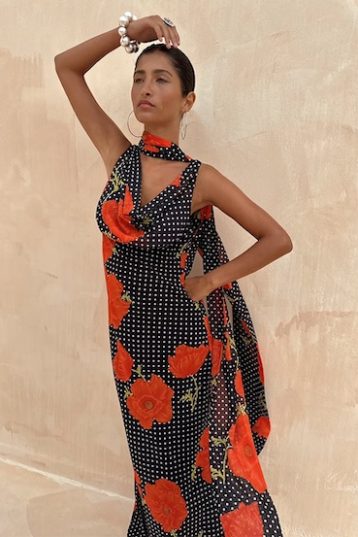 Never Fully Dressed Black Red Poppy Sophie Dress