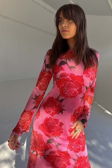 Never Fully Dressed Rosa Aria Maxi Dress Pink Red