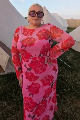 Never Fully Dressed Rosa Aria Maxi Dress Pink Red