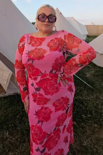 Never Fully Dressed Rosa Aria Maxi Dress Pink Red