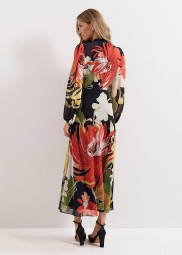 Phase Eight Eve Floral Maxi Dress, Red/Black/Multi