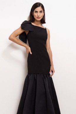 Phase Eight Kiera Black Bow Maxi Dress Black