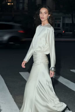 Reformation Esmee Silk Dress Ivory