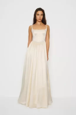 Reformation Liz Silk Wedding Bridal Maxi Dress Ivory