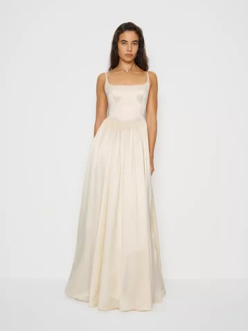Reformation Liz Silk Wedding Bridal Maxi Dress Ivory