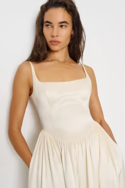 Reformation Liz Silk Wedding Bridal Maxi Dress Ivory