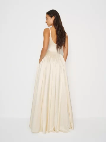 Reformation Liz Silk Wedding Bridal Maxi Dress Ivory
