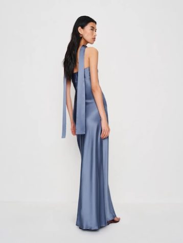 Reformation Oren Silk Dress Cornflower