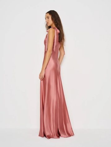 Reformation Pernille Silk Dress Dried Rose Pink