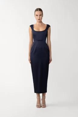 Sau Lee Meadow Midi Dress Blue Multi