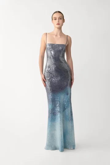 Sau Lee Melrose Sequinned Dress Blue Multi