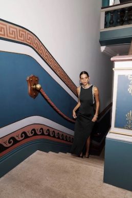 Hobbs Angelina Trimmed Column Maxi Dress Black