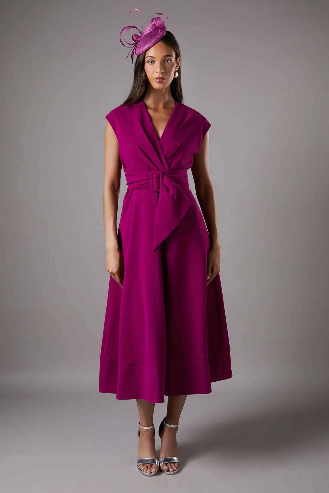 Belted Crepe Dress