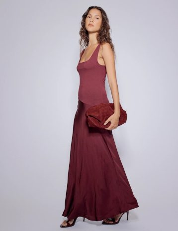 burgundy maxi