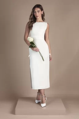 Coast Slash Neck Midaxi Wedding Dress Ivory