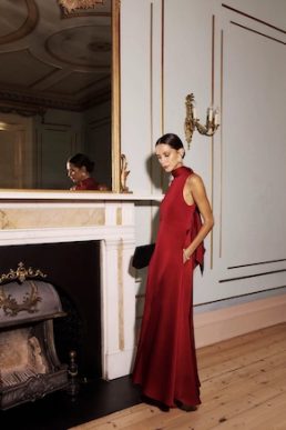 Hobbs Marilyn Halter Maxi Dress Lipstick Red