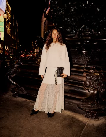 Nobody's Child White Lace Midi Skirt