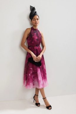 Phase Eight Bethany Floral Midi Dress Pink Multi