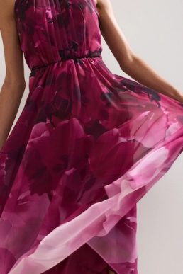 Phase Eight Bethany Floral Midi Dress Pink Multi