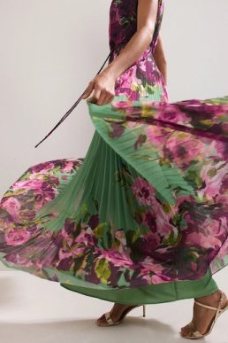 Phase Eight Dahlia Printed Maxi Dress Purple Green Multi