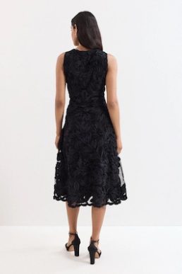 Phase Eight Paloma Floral Lace Applique Dress Black