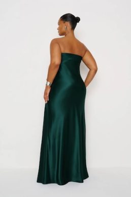 Reformation Oren Silk Maxi Dress Es Forest Dark Green