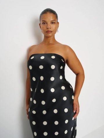 Reformation Oren Silk Maxi Dress Es Mono Black White