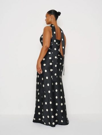 Reformation Oren Silk Maxi Dress Es Mono Black White