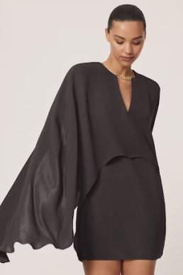 Reiss Cassidy Chain-Detail Cape Mini Dress Grape