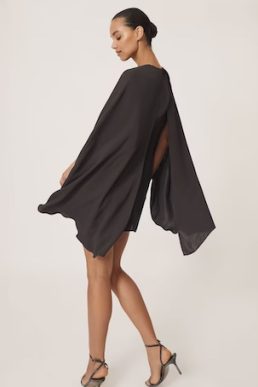 Reiss Cassidy Chain-Detail Cape Mini Dress Grape