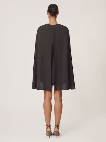 Reiss Cassidy Chain-Detail Cape Mini Dress Grape