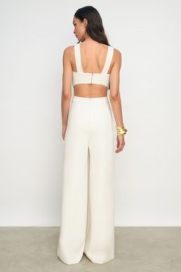Reiss Dion Wide-Leg Cut-Out Jumpsuit Ivory
