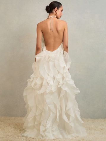 Reiss Kiera Atelier Silk-Organza Ruffle Maxi Dress Off White