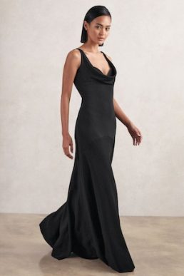 Reiss Vanessa Cowl-Neck Sleeveless Maxi Dress Black