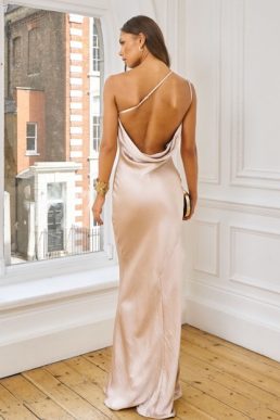 TFNC Carrie Champagne Maxi Bridesmaid Dress