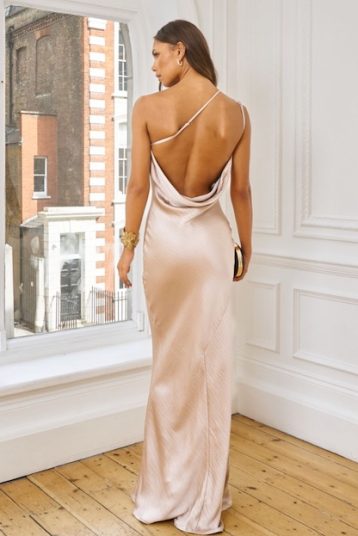 TFNC Carrie Champagne Maxi Bridesmaid Dress