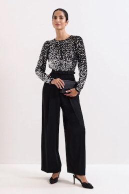 Phase Eight Shio Jumpsuit Black silver