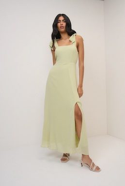 Nobody's Child Green Square Neck Tamar Midi Bridesmaid Dress