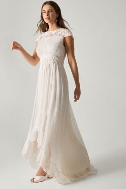 Monsoon Arwen embroidered lace wedding dress ivory