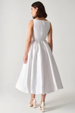 Monsoon Mia sleeveless drop waist midi wedding dress ivory