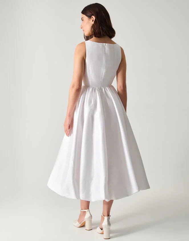 Monsoon Mia sleeveless drop waist midi wedding dress ivory