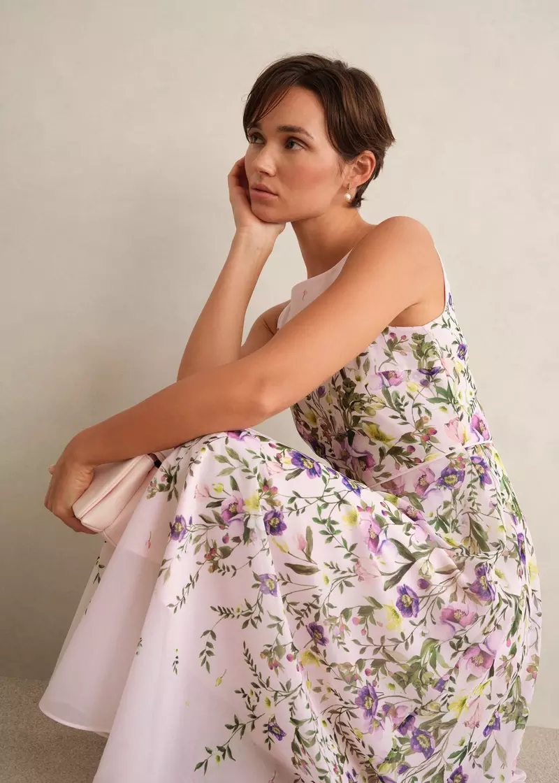Violet Floral Maxi Dress, £199