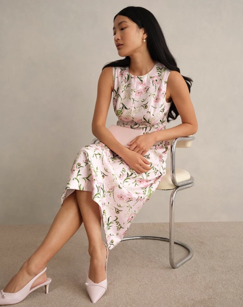 Lana Floral Jacquard Dress